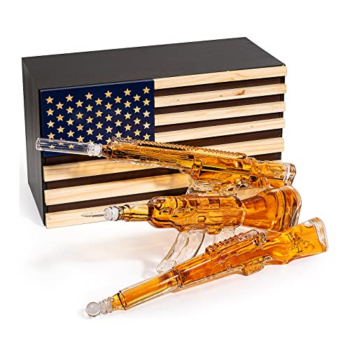 3 Gun Whiskey Decanters Set