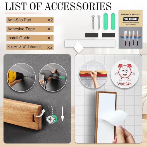 16" Magnetic Knife Holder for Wall (Red)