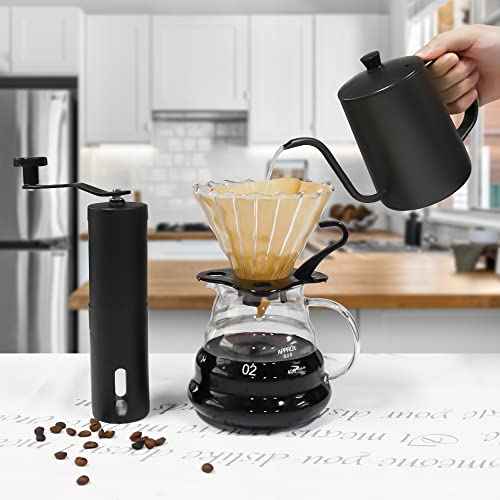 Coffee Set Coffee Dripper Server Glass Sharing Pot Pour Over Coffee Kettle Coffee Grinder Coffee Maker Set for Home Outdoor