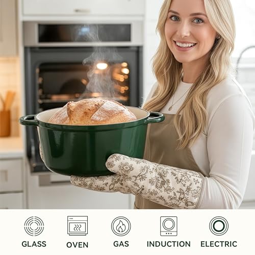 6 Quart Dutch Oven Pot with Lid (6 QT / Green)