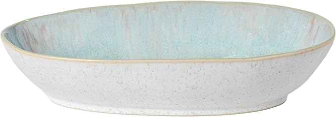 Casafina Ceramic 12.25" x 6.75" Oval Baker - Eivissa Collection, Sea Blue | Oven & Dishwasher Safe Bakeware | Food Safe Glazing | Restaurant Quality Dinnerware