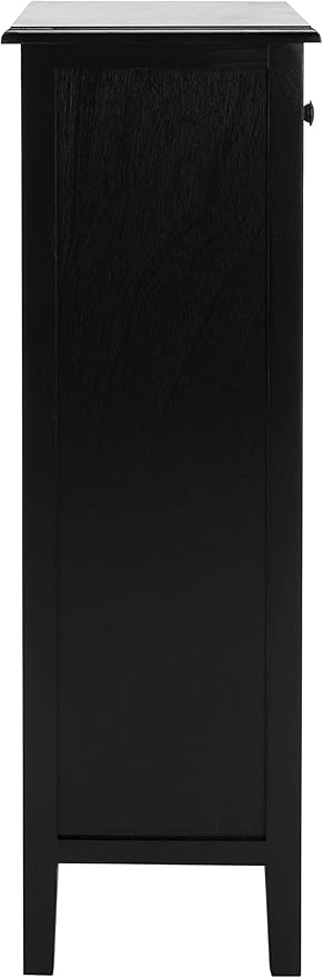 SAFAVIEH Home Collection – Michaela Distressed Black Storage Unit with Woven Basket Drawers, British Colonial Farmhouse Accent Storage, Fully Assembled (AMH5744A)