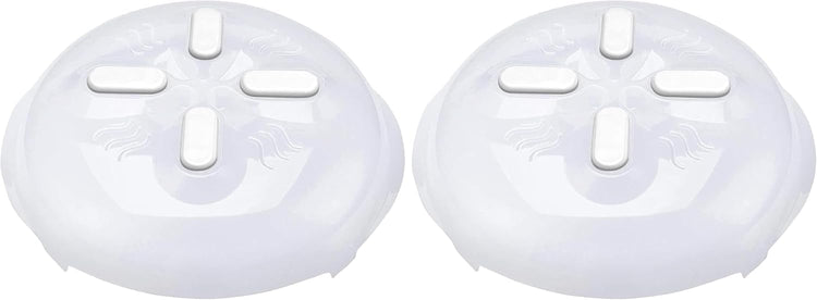 Magnetic Microwave Cover for Food | Clear Microwave Splatter Cover | Microwave Plate Cover with Steam Vents | Food Grade Dish Cover | BPA-Free | Dishwasher Safe | White (Pack of 2)