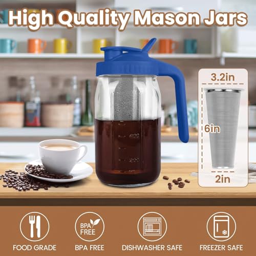 Cold Brew Coffee Maker (Blue / 32 Ounces)
