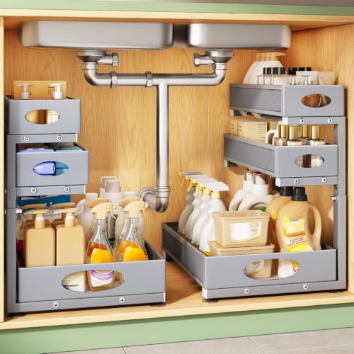 Under Sink Organizer 3 (2-Pack / Gray)