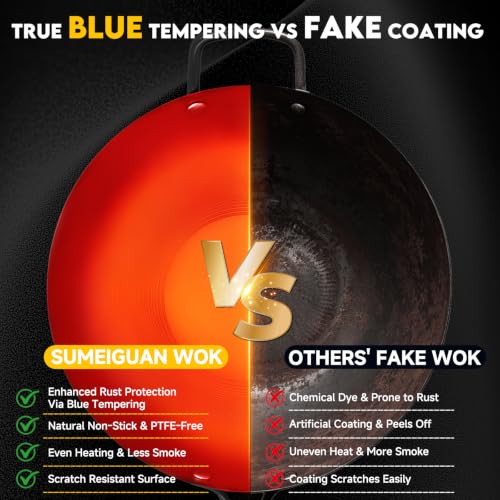 13.5" Blue Carbon Steel Wok