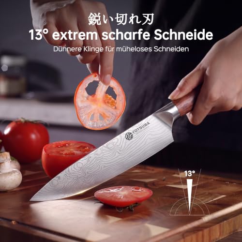 3 PCS Japanese Kitchen Knife Set with Full Tang Rosewood Handle (3 Count)