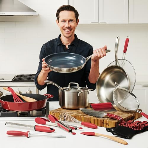 FlavCity 19 Piece Essential Cookware Set