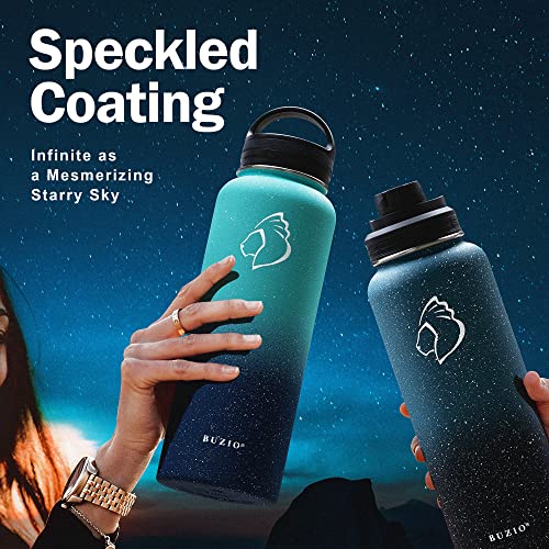 40oz Insulated Stainless Steel Water Bottle with Straw & 3 Lids (40 Ounces / Starry Pacific)