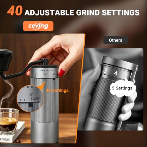 Mini Manual Coffee Grinder With 40 Adjustable Settings (M06 PRO / Steel Burr)