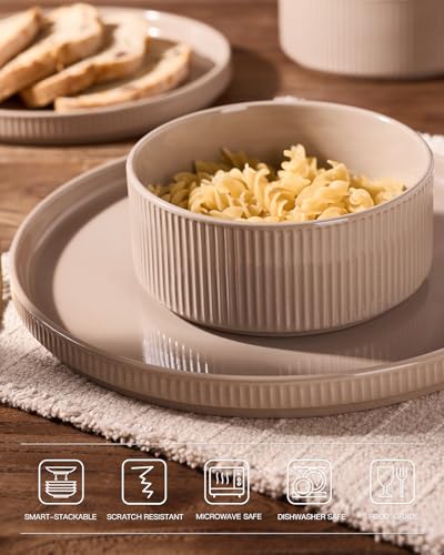 Ceramic Plates and Bowls Set (12 Count)