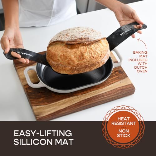 Enameled Cast Iron Dutch Oven for Professional Sourdough Bread Baking
