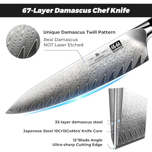 7 Piece Damascus Knife Set (7 Count)