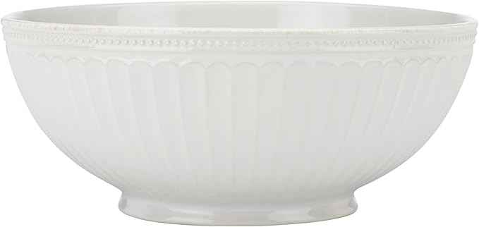Lenox White French Perle Groove Medium Serve Bowl, 3.20 LB