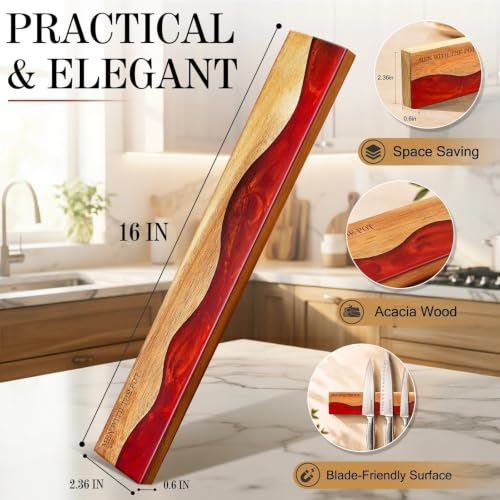 16" Magnetic Knife Holder for Wall (Red)