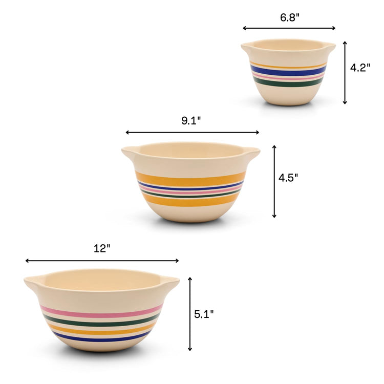 3 Piece Ceramic Mixing Bowl Set