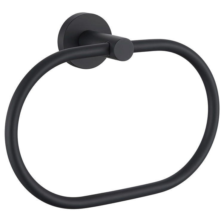 Matte Black Oval Towel Ring