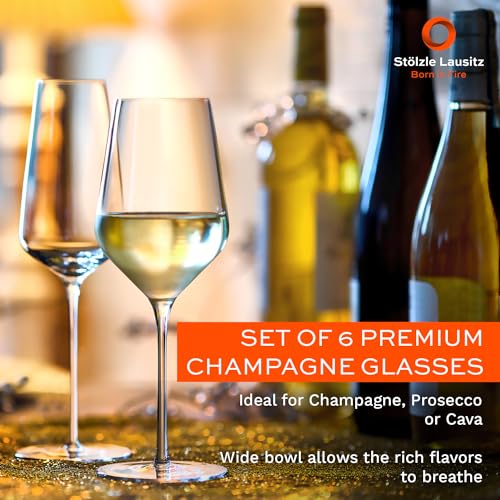 Set of 6 Glass Champagne Flutes (6 Count)