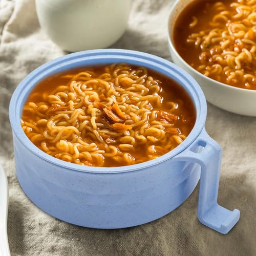 6 Sets Microwave Ramen Bowl with Utensils Bulk (Fresh Colors)