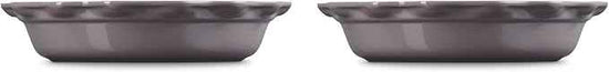 Le Creuset Stoneware Set of 2 Heritage Fluted Pie Dish, 9", Oyster