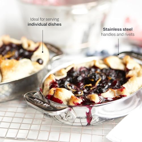 Specialty Stainless Steel Oval Bakeware Set 2 Piece Induction Pots and Pans Silver