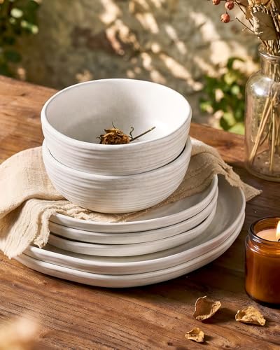 Pluto 12 Piece Stoneware Dinnerware Set (Beige White Matte / Service for 4 (Standard Dinner Set))