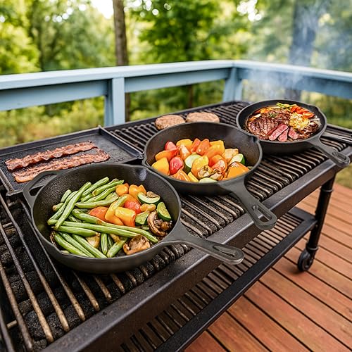 Cast Iron Skillet 3 (6"/8"/10" Cast Iron Skillet Set)