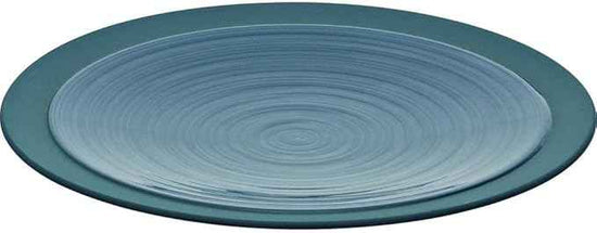 DEGRENNE Bahia French Salad Plate Set - Luxury Stoneware Dish Set for 4, Modern Ceramic Dishware for Kitchen, Made in France, Microwave Safe, Dishwasher Safe, 9” - Bluestone