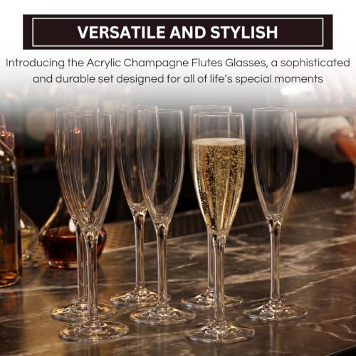 European Style Unbreakable Tritan Acrylic Champagne Flutes Glasses