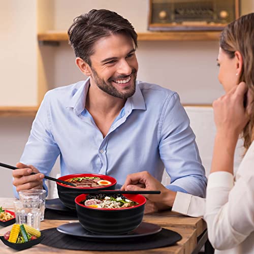 6 Sets 41oz Ramen Bowls with Spoons Chopsticks Dipping Bowls
