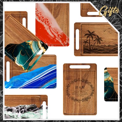 30 Pcs Bulk Wood Cutting Board with Handle 12 x 7.8 Inch Acacia Bamboo Wooden Kitchen Serving Chopping Boards for Pizza (30 Count)