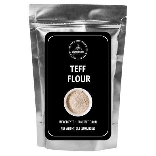 Naturevibe Botanicals Brown Teff Flour 5lb Premium Quality | Used for Baking and as Thickener - Nestoria