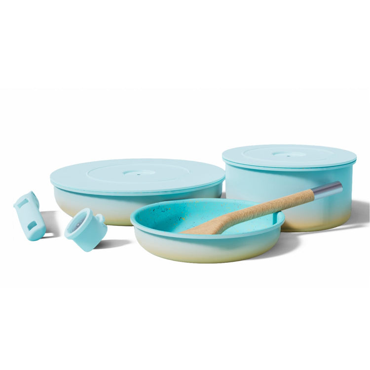 Ombré Titanium Ceramic Cookware Set Non Toxic (16 Ounce)