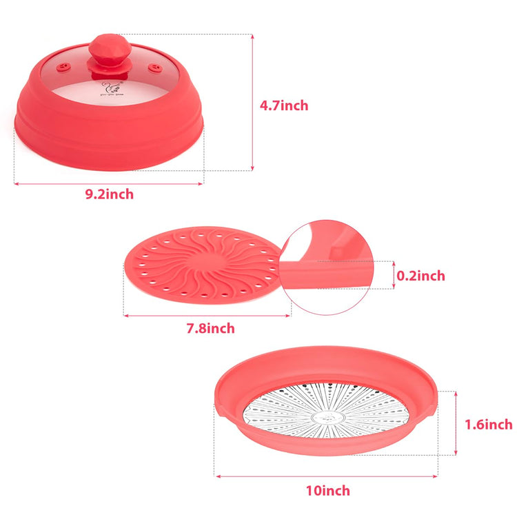 Microwave Splatter Silicone Cover Collapsible