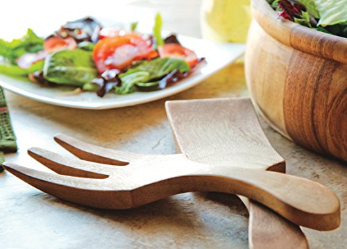 Acacia Wood Salad Utensil Set (10" Large Farmhouse Salad Utensil Set)
