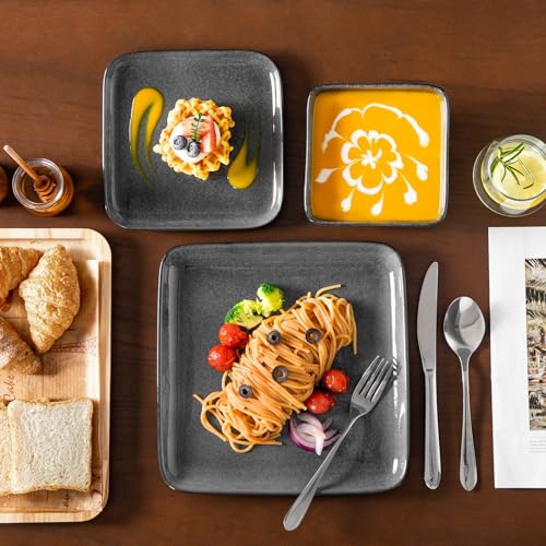 Stoneware Dinnerware Sets for 4 (Gray / Service for 4 (12 Pcs))