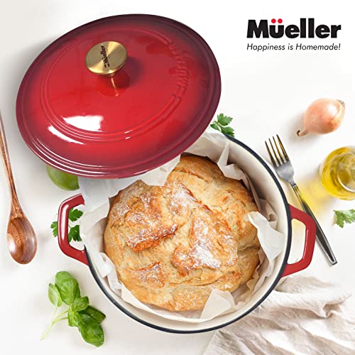 Mueller 6QT Enameled Cast Iron Dutch Oven with Lid