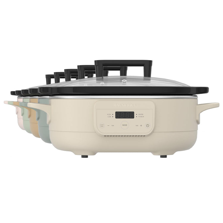 MAGNIFIQUE 6 Quart Programmable Slow Cooker Removable Healthy Nonstick Pot