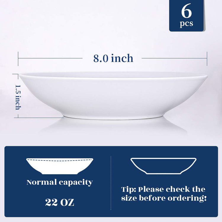 8" Pasta Bowls Set for 6 (6 Count)