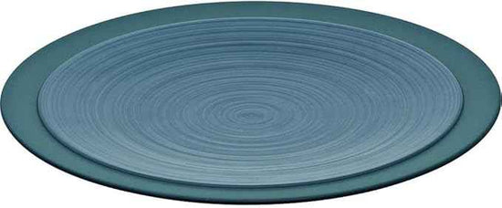 DEGRENNE Bahia French Dinner Plate Set - Luxury Stoneware Dish Set for 4, Modern Ceramic Dishware for Kitchen, Made in France, Microwave Safe, Dishwasher Safe, 26cm - Bluestone