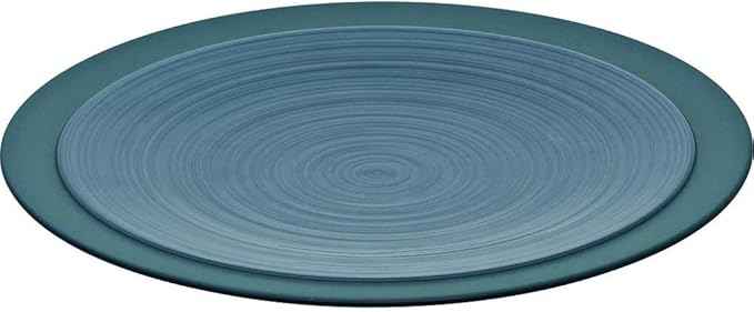 DEGRENNE Bahia French Dinner Plate Set - Luxury Stoneware Dish Set for 4, Modern Ceramic Dishware for Kitchen, Made in France, Microwave Safe, Dishwasher Safe, 26cm - Bluestone