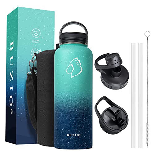 40oz Insulated Stainless Steel Water Bottle with Straw & 3 Lids (40 Ounces / Starry Pacific)