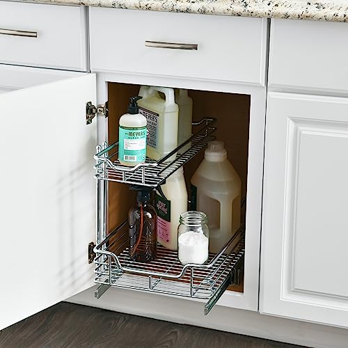 Glidez 2‑Tier Large Multipurpose Chrome‑Plated Steel Pull‑Out (Undersink / 12.25" - Extended)