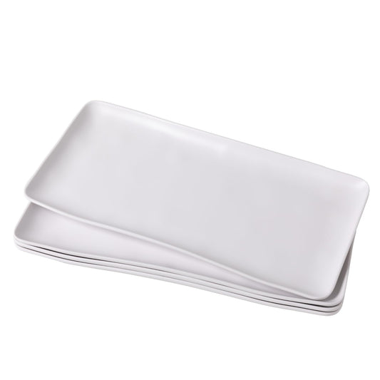 White Melamine Rectangular Serving Platter (4 Count)