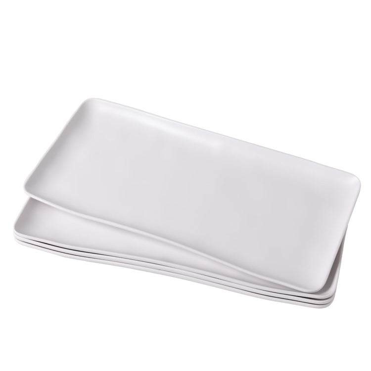 White Melamine Rectangular Serving Platter (4 Count)