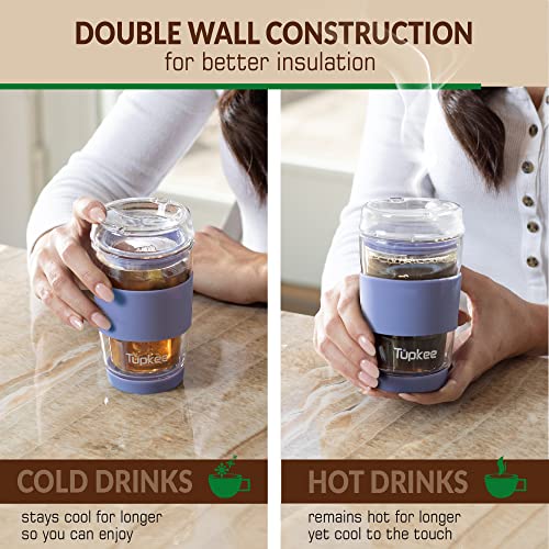 Double Wall All Glass Tumbler (Jacaranda)