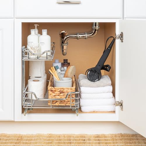 Glidez 2‑Tier Multipurpose Chrome‑Plated Steel Pull‑Out (Undersink / 12.25" - Standard)