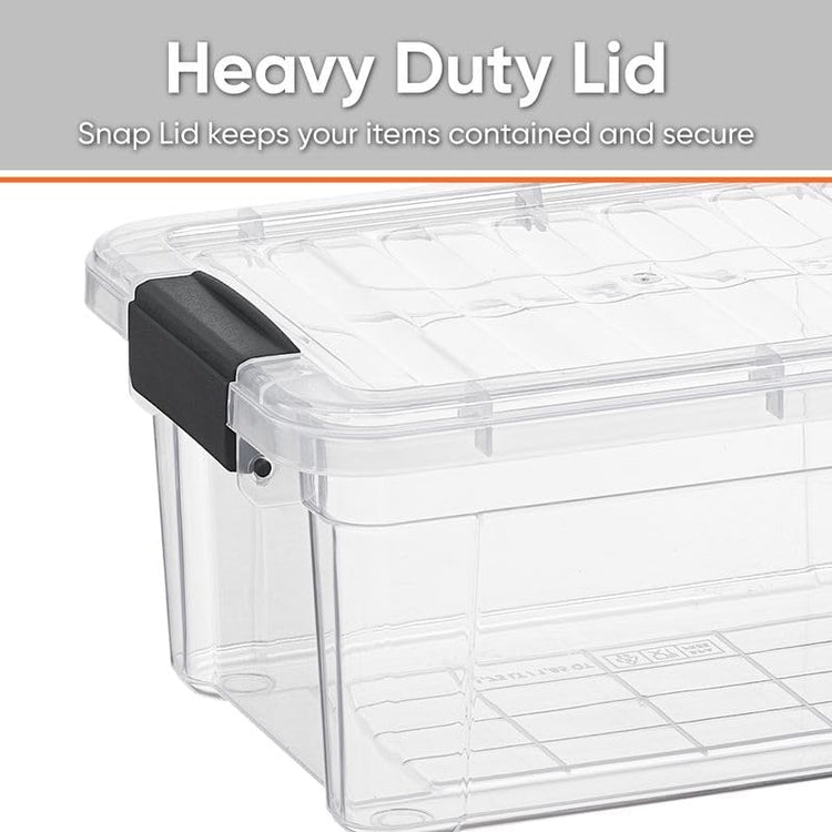 Superio Clear Storage Bins with Lids, Stackable Storage Box with Latches and Handles, Extra Small, 4 Pack 3 Quart