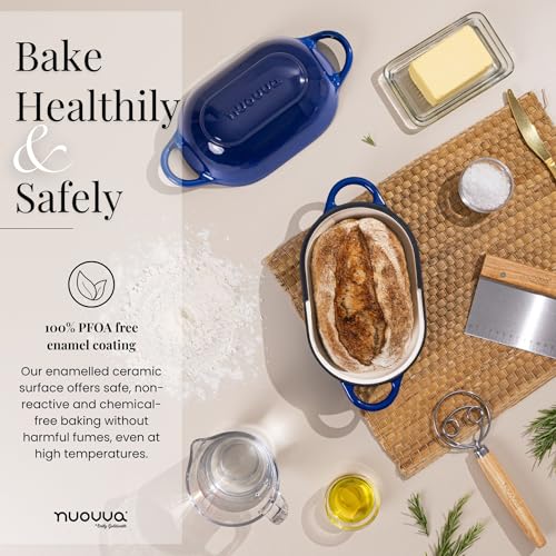 Dutch Oven For Sourdough Bread Baking (24cm x 16cm / Dark Blue)