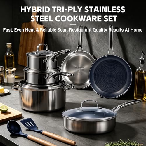 17 Pcs Pots and Pans Set Non Stick